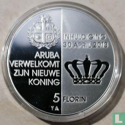 Aruba 5 florin 2013 (PROOF) Inhuldiging van koning Wille..., Postzegels en Munten, Munten | Amerika, Losse munt, Goud, Zilver