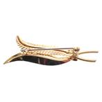 Gouden broche van twee veren (veer, fantasie, 14 karaat), Sieraden, Tassen en Uiterlijk, Broches, Ophalen of Verzenden, Gebruikt