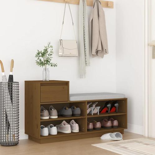 vidaXL Schoenenkast 110x34x61 cm massief grenenhout, Huis en Inrichting, Kasten | Schoenenrekken, Nieuw, Verzenden