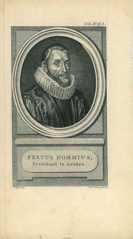 Portrait of Festus Hommius, Antiek en Kunst, Kunst | Etsen en Gravures