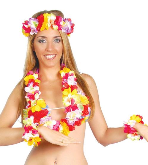 Hawaii Krans Set Classic 4 delig, Hobby en Vrije tijd, Feestartikelen, Nieuw, Verzenden