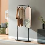Kledingrek Vamn met spiegel 167x80x35 cm zwart [en.casa], Huis en Inrichting, Kasten | Kledingkasten, Verzenden, Nieuw