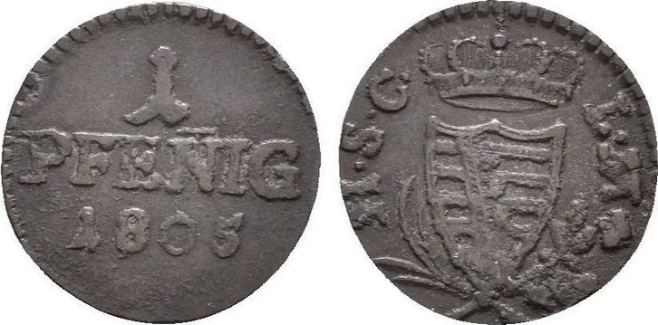 1 Pfennig fuer Coburg 1805 Sachsen Coburg Saalfeld: Franz..., Postzegels en Munten, Munten | Europa | Niet-Euromunten, Verzenden