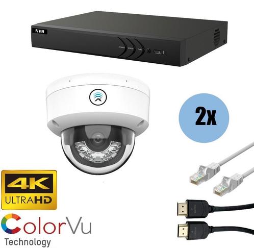 ASE Kit, 2x Dome, 8Mp 4K Ultra HD ColorVu Binnen, Telecommunicatie, Antennes en Masten, Ophalen of Verzenden