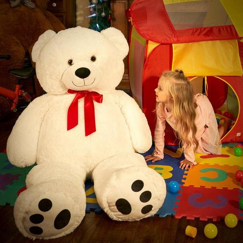 Pluche Knuffelbeer 120cm Wit (Knuffels, Speelgoed), Kinderen en Baby's, Speelgoed | Knuffels en Pluche, Nieuw, Verzenden