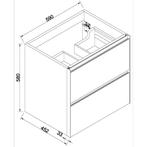 Wastafelonderkast met 2 Laden Wiesbaden Lotus 60x45.2 cm, Huis en Inrichting, Badkamer | Badkamermeubels, Ophalen of Verzenden