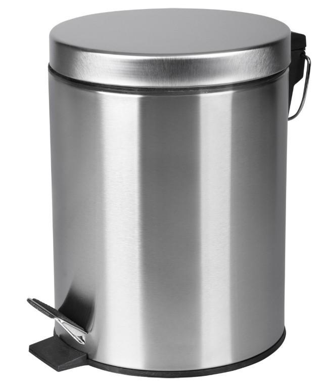 Pedaalemmer 5 liter – Softclose – Geborsteld staal /, Doe-het-zelf en Verbouw, Sanitair, Bad, Nieuw, Rvs, Ophalen of Verzenden