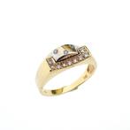 Bicolor gouden ring met zirconia, Sieraden, Tassen en Uiterlijk, Ringen, Goud, Goud, Gebruikt, Verzenden