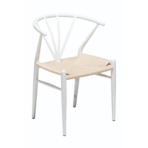 *WOONWINKEL* Dan-Form Delta Retro Design Stoel Wit Met Touw, Huis en Inrichting, Stoelen, Wit, Nieuw, Verzenden