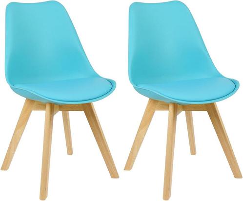WOLTU 2 Eetkamerstoelen - Kunstleer en massief hout - Blauw, Huis en Inrichting, Overige Huis en Inrichting, Verzenden
