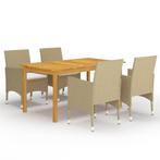 vidaXL 5-delige Tuinset beige, Tuin en Terras, 4 zitplaatsen, Nieuw, Tuinset, Verzenden
