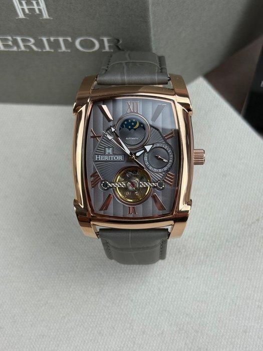 Heritor - Valentin Automatic Open Heart - Rose Gold/Grey -, Sieraden, Tassen en Uiterlijk, Horloges | Heren