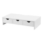 [en.casa] Monitorstandaard Ruovesi verhoger 12x51x25 cm wit, Verzenden, Nieuw in verpakking