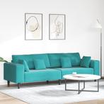 vidaXL Velours Bank met kussen met kussen Turquoise 208 cm, Verzenden, Nieuw, Stof, Minder dan 150 cm
