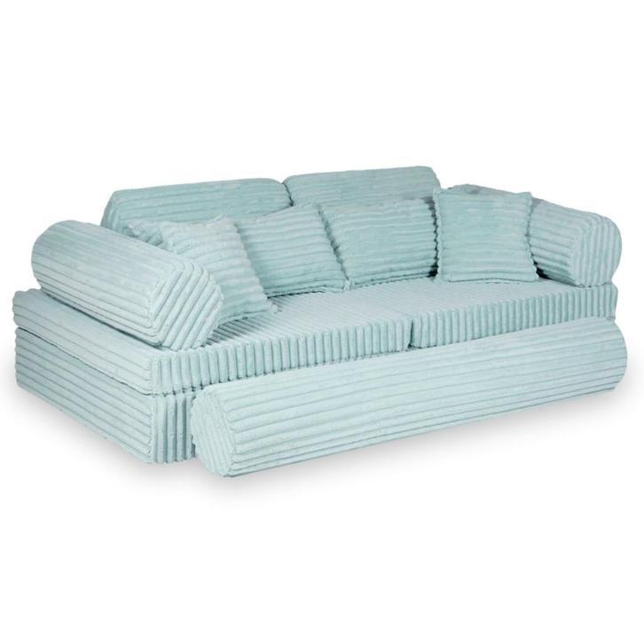 Modulaire Montessori speelbank in licht mint waffle cordu..., Kinderen en Baby's, Kinderkamer | Inrichting en Decoratie, Nieuw