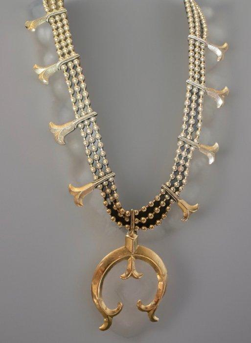 Squash Blossim ketting gesigneerd Goldette - V.S. (Zonder, Antiek en Kunst, Kunst | Niet-Westerse kunst