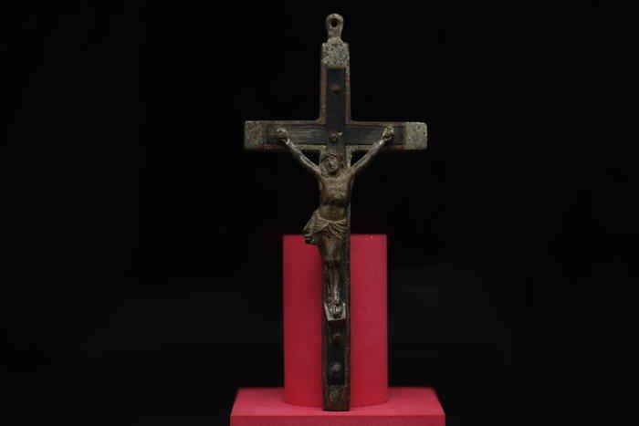 Relikwie - Renaissance - Groot christelijk bronzen kruis -, Antiek en Kunst, Antiek | Boeken en Bijbels