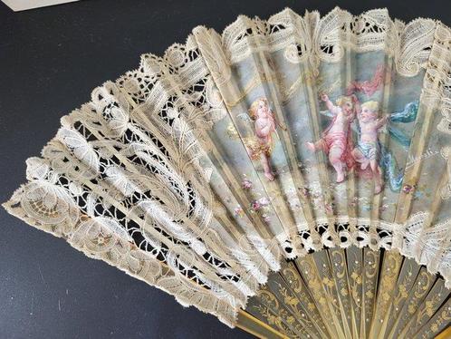 Faucon Handwaaier - Korst Blonde en kant, Antiek en Kunst, Antiek | Overige Antiek