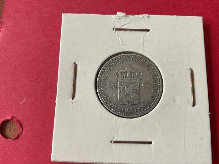 Nederland. Wilhelmina. 1/2 Gulden 1922/1930 (5 stuks), Postzegels en Munten, Munten | Nederland