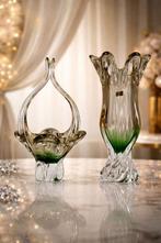 Egermann - Egermann - Vaas (2) - Kristal - SET VAN TWEE, Antiek en Kunst