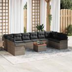 vidaXL Tuin Sofa Set 11 pcs Grijs Poly riet, Verzenden, Nieuw, Rotan