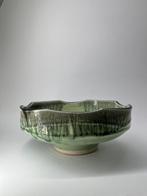 Lotusblad Groen Stromende Glazuur Veelzijdige Ikebana Vaas /, Antiek en Kunst