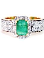 Ring - 18 karaat Geel goud Smaragd - Diamant, Sieraden, Tassen en Uiterlijk, Ringen, Nieuw