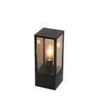 Staande buitenlamp zwart met smoke 40 cm IP44 - Charlois, Nieuw, Minder dan 50 watt