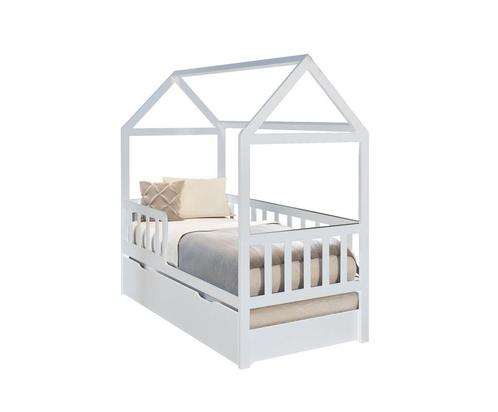 Veilig en multifunctioneel peuterbed 160x80 cm - wit huis..., Kinderen en Baby's, Kinderkamer | Bedden, Nieuw, Ophalen of Verzenden