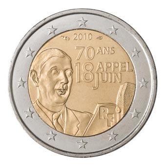 Frankrijk 2 Euro De Gaulle 2010, Postzegels en Munten, Munten | Europa | Euromunten, Verzenden
