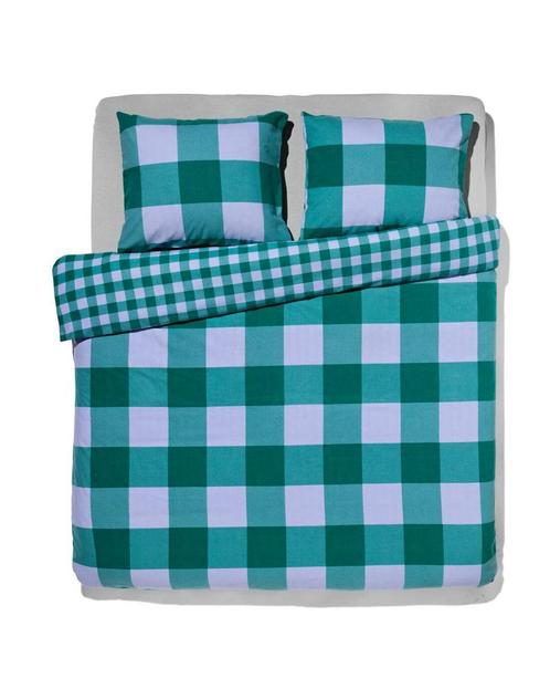 HEMA Dekbedovertrek flanel 240x200/220 ruit groen, Huis en Inrichting, Slaapkamer | Beddengoed, Nieuw, Verzenden