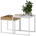 TRUUSK Salontafel en Bijzettafel Set - Modern Design - Stale, Verzenden, Nieuw