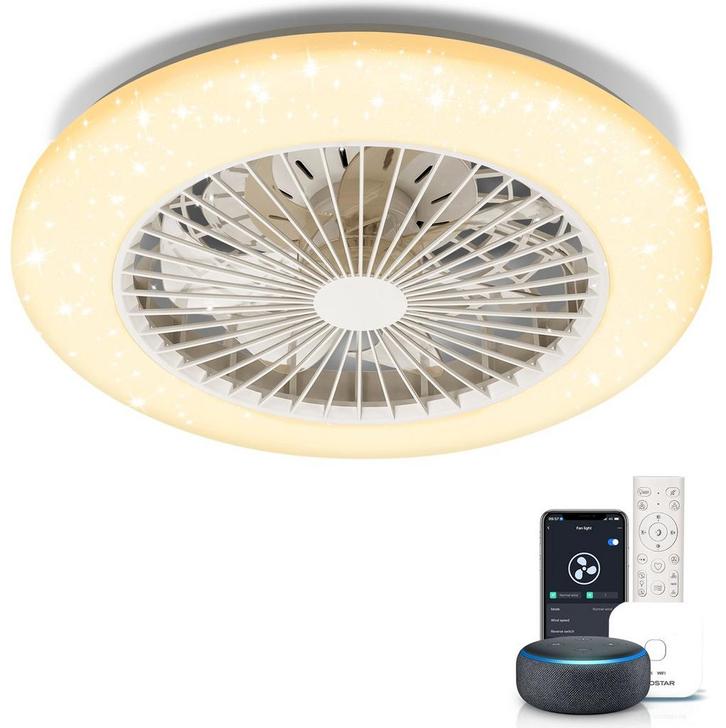 Plafondventilator met verlichting - Plafondlamp met ventilat, Witgoed en Apparatuur, Ventilatoren, Zo goed als nieuw, Verzenden