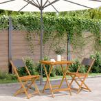 vidaXL 3-delige Bistroset stof en massief hout, Verzenden, Nieuw, Hardhout