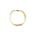 Bicolor vintage gouden panter schakel armband | 19 cm, Ophalen of Verzenden, Gebruikt, Overige kleuren, Goud