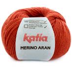 Katia Merino Aran - 50 donkeroranje - Merinogaren, Hobby en Vrije tijd, Breien en Haken, Ophalen of Verzenden, Nieuw