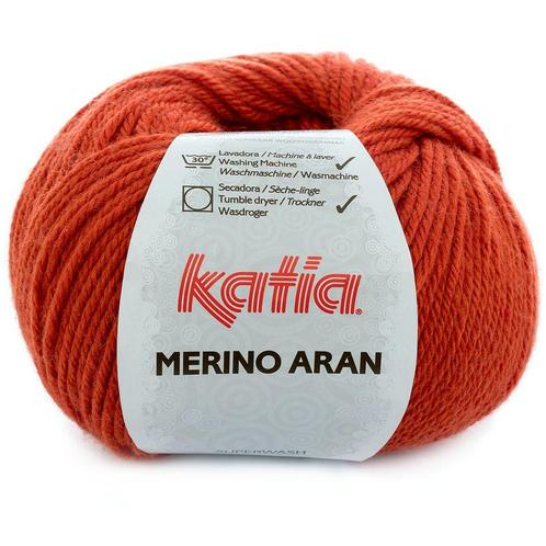 Katia Merino Aran - 50 donkeroranje - Merinogaren, Hobby en Vrije tijd, Breien en Haken, Ophalen of Verzenden