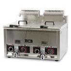 HCB Dubbele friteuse - 2 x 21 liter - propaan - RVS, Verzenden, Nieuw in verpakking, Fornuis, Frituur en Grillen