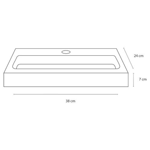 Fonteinset Differnz Flat Keramiek 38x24x7 cm Wit Met Rechte, Doe-het-zelf en Verbouw, Sanitair, Ophalen of Verzenden
