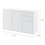 Commode Paarl druk en open 74x117x36 cm wit hoogglans, Verzenden, Nieuw