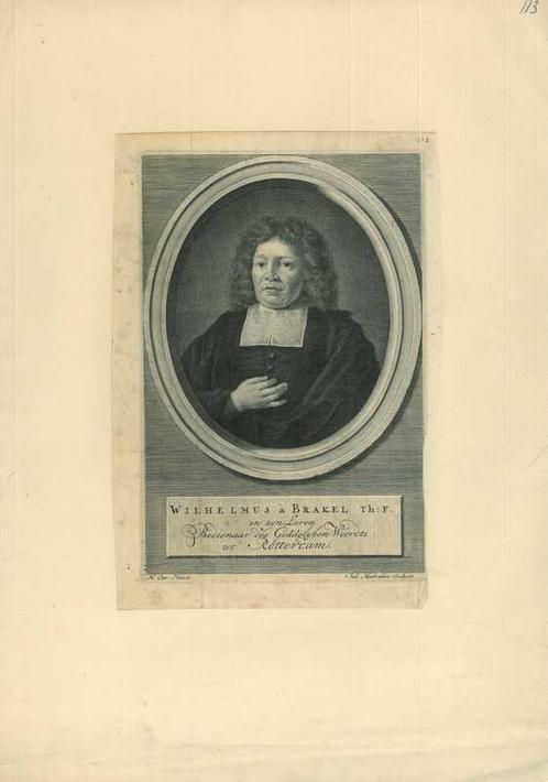Portrait of Wilhelmus a Brakel, Antiek en Kunst, Kunst | Etsen en Gravures