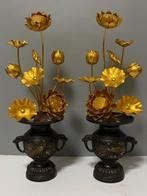 Een paar Jyôka (vergulde tempelbloemen) met messingen