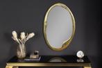 Ovale wandspiegel ABSTRACT 70cm goud metaal handgemaakt -, Huis en Inrichting, Ophalen of Verzenden, Nieuw