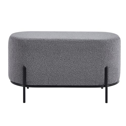 Torben hocker duo 80x40x42 cm bouclé grijs, Huis en Inrichting, Stoelen, Grijs, Nieuw, Ophalen of Verzenden
