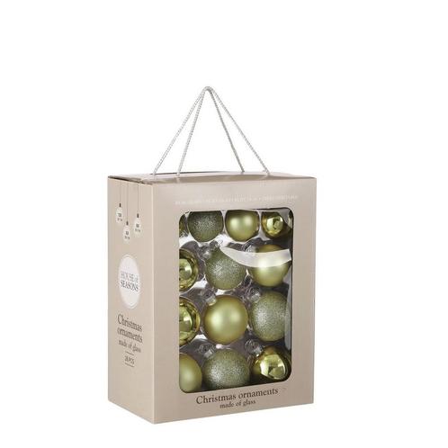 Kerstballen Set - 26 Stuks - Ø7 cm - Glas - Lichtgroen, Diversen, Kerst, Nieuw, Verzenden
