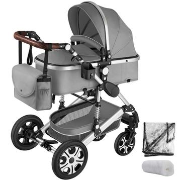 Combi-kinderwagen Mats, opvouwbaar, 5-puntsgordel - grijs beschikbaar voor biedingen