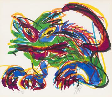 Karel Appel (1921-2006) Kat (groen) beschikbaar voor biedingen