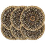 vidaXL Placemats 6 st rond 38 cm jute donkerblauw, Huis en Inrichting, Keuken | Textiel, Verzenden, Nieuw, Blauw