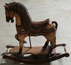 Hobbelpaard - Painted Rocking Horse On Wheels With Bow