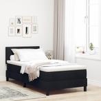 vidaXL Boxspring Bed met Matras Zwart 90x190 cm Stof, Huis en Inrichting, Slaapkamer | Bedden, 90 cm, Eenpersoons, Verzenden, Zwart
